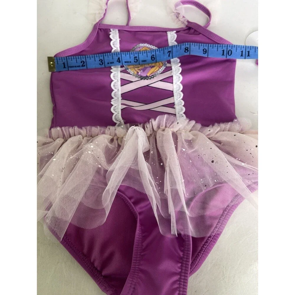Disney Tangled Rapunzel Tutu One Piece Swim Swimsuit Swimwear Girls Size 5T
